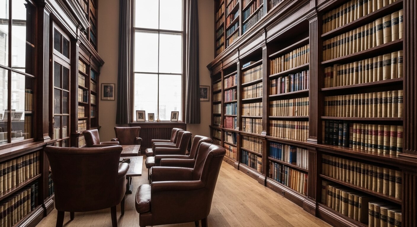 Bibliotheek van Advocatenkantoor Voorbeeld met juridische vakliteratuur